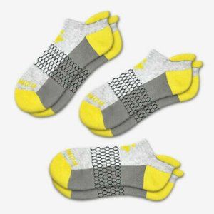 NEW! 3 Pack Yellow Bombas Women's Ankle Socks Med